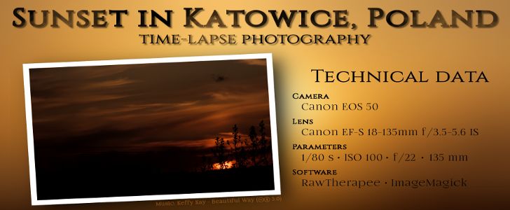 Sunset in Katowice, Poland (Canon EOS 50D 4k HD timelapse)